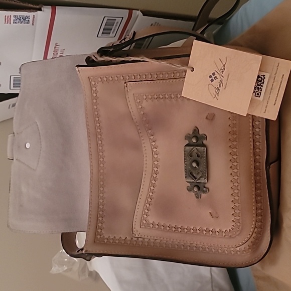 Patricia Nash Tooled Flap Tursi (Sand) Crossbody - Picture 2 of 6
